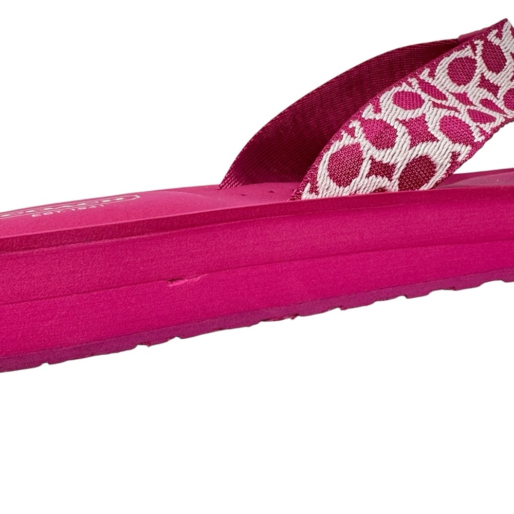NIB Coach Jessalyn Signature Womens Thong Flip Flops Fuchsia Light Pink Size 10M - Picture 12 of 14